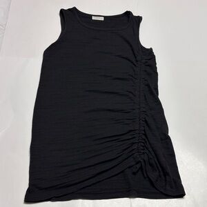 Women’s sleeveless ruched bodycon dress in black size medium